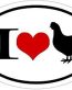 I LOVE CHICKEN OVAL STICKER