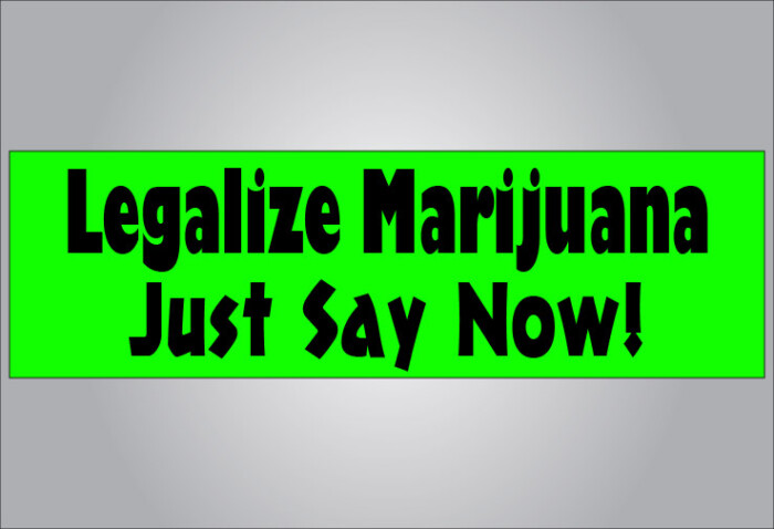 legalize marijuana just say now bumper sticker