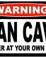 MAN CAVE Funny Warning Sticker Set