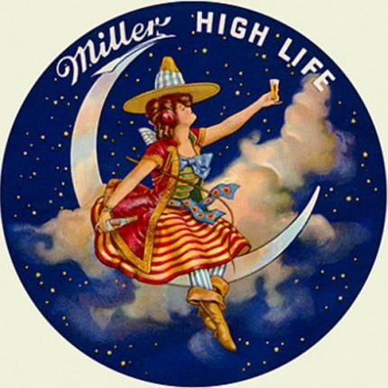 MILLER HIGH LIFE MOON LOGO STICKER