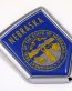 nebraska US state flag domed chrome emblem car badge decal