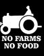 no farms no food die cut decal TRACTOR