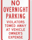 No Overnight Parking Sign 1