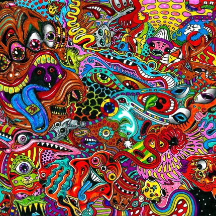 psychedelic art stickers wall decal 01