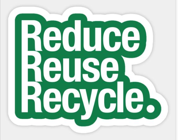 Reduce Reuse Recycle Text Logo Sticker