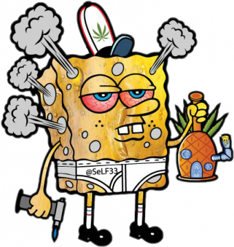 stoned spongebob weed sticker - Pro Sport Stickers