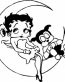 Betty Boop Sitting on Moon Decal