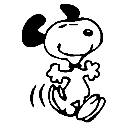 Snoopy dance decal, peanuts cartoon decals, snoopy woodstock tv