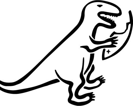 atheist dinosaur eating jesus fish die cut decal