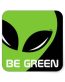 be green alien SQUARE sticker