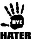 Bye Hater funny truck car sticker