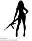 CHICK WITH GUN DECAL 2