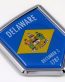 delaware US state flag domed chrome emblem car badge decal
