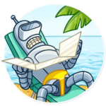 futurama tv show cartoon bender sticker 26