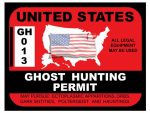 GHOST HUNTING PERMIT STICKER