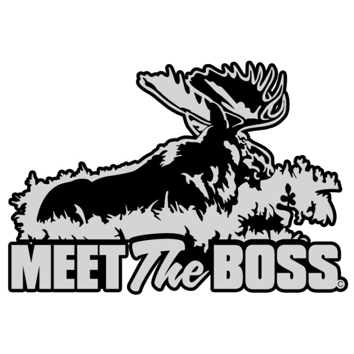 GRAY BLACK WHITE meet the boss sticker