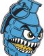 Grenade 4 Chomper Sticker cyan