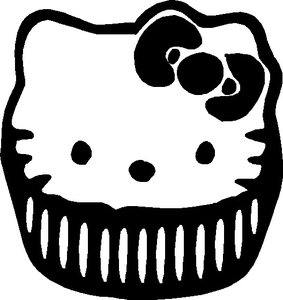 HELLO K CUPCAKE STICKER