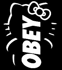 Hello K OBEY Diecut Decal