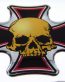 Maltese Skull Dome 3D Chrome Background Adhesive Car Badge