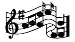 musical notes bar car window decal