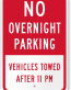 No Overnight Parking Sign 4