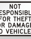 Not Responsible Parking Lot Sign