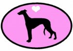 Oval Greyhound Decal PINK