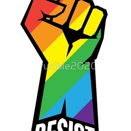 RESIST LGBT FIST POWER STICKER