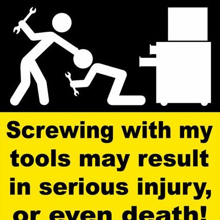 Screwing Tools Funny Warning Sticker