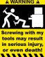 Screwing Tools Funny Warning Sticker