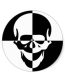 skull_classic_round_b&w sticker