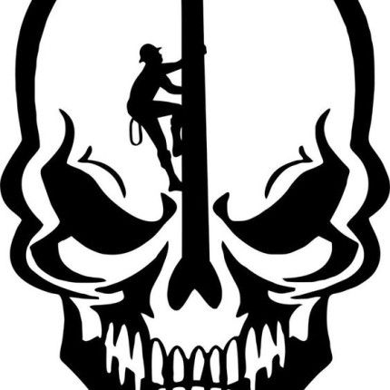 Skull Lineman Electrician Power Pole Car Truck Window Laptop Vinyl Decal Sticker