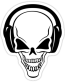 Skull with headphone sticker 3