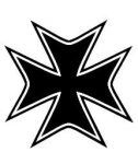 Biker Maltese Cross Vinyl Sticker