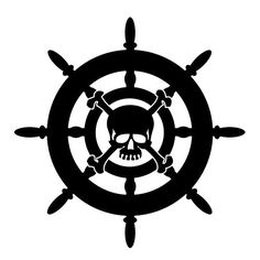 boat wheel with skull-window-stickers-window-decals