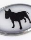 Bull Terrier 3D Adhesive Oval Chrome Pet Emblemr