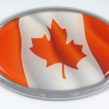 Canada Oval Flag 3D Chrome Emblem