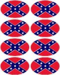 confederate flag oval decal set - 8 total