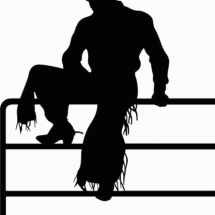 Cowboy Sititng on Fence Vinyl Car Decal