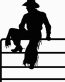 Cowboy Sititng on Fence Vinyl Car Decal