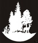 Deer in Trees Die Cut Decal