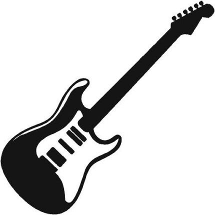 electric guitar die cut decal