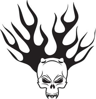 Flame Skull Decal 2