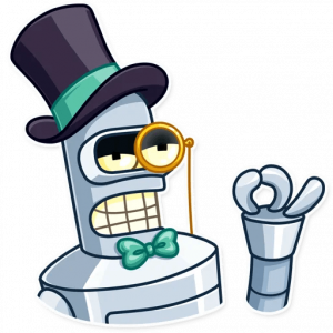 futurama tv show cartoon bender sticker 22