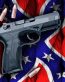 gun with battle flag sticker