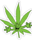 happy weed leaf sticker