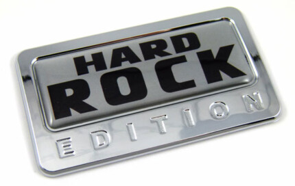 hard rock silver special edition adhesive chrome emblem