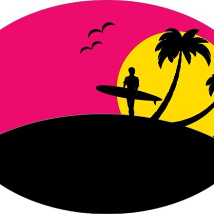 HAWAIIAN OVAL SUNSET STICKER