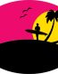 HAWAIIAN OVAL SUNSET STICKER